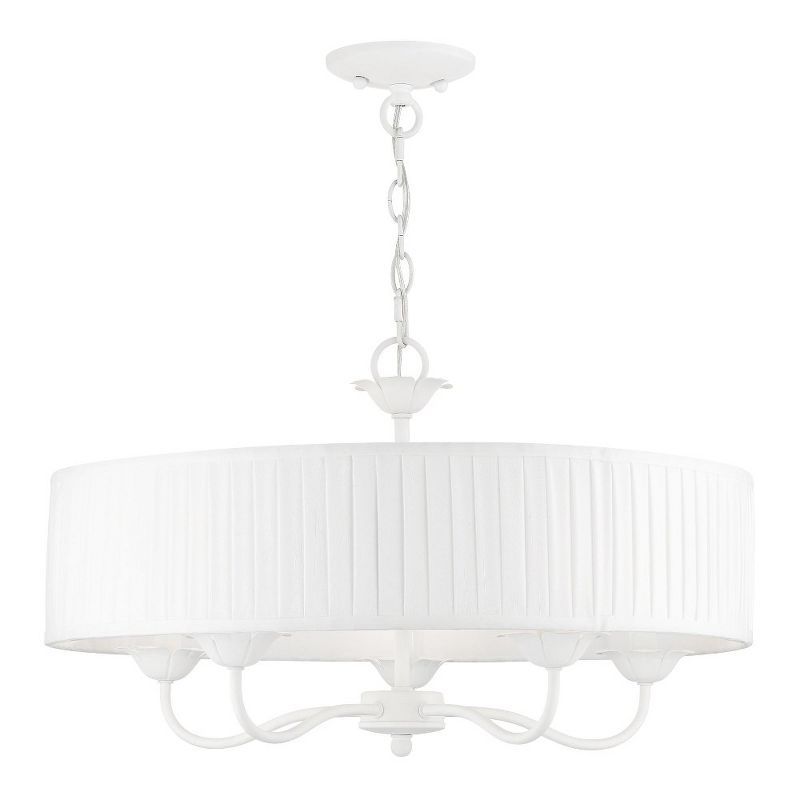 Edinburgh 23" White Glass Drum Pendant Light