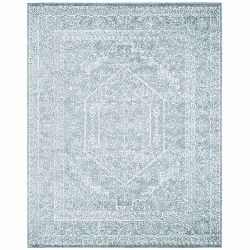 Slate and Ivory Synthetic Hand-knotted Area Rug, 11' x 15'