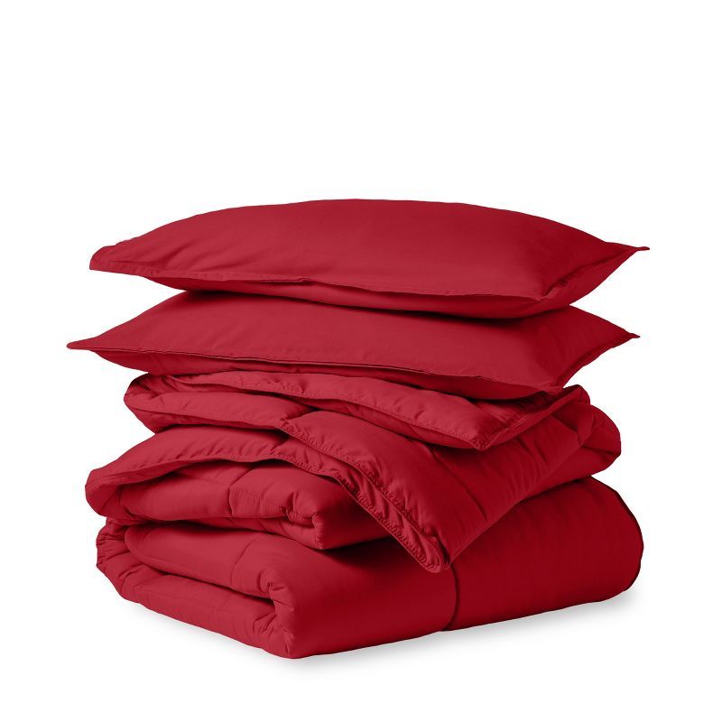 Queen Red Down Alternative Microfiber Comforter Set