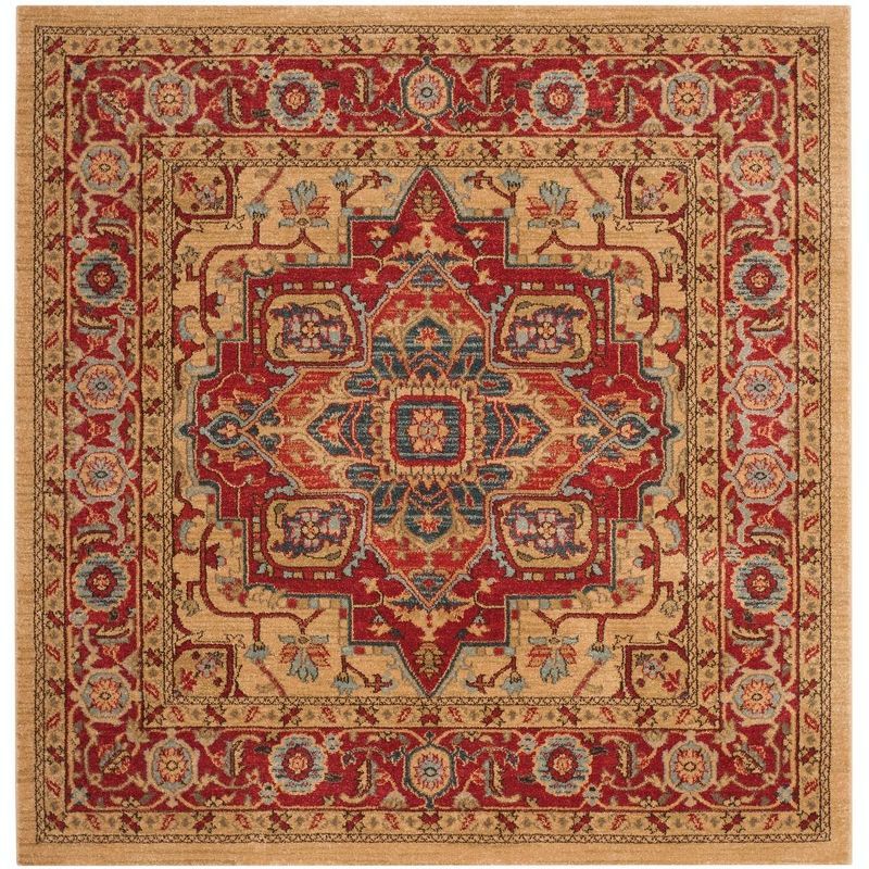 Safavieh Mahal Red and Natural Square Area Rug