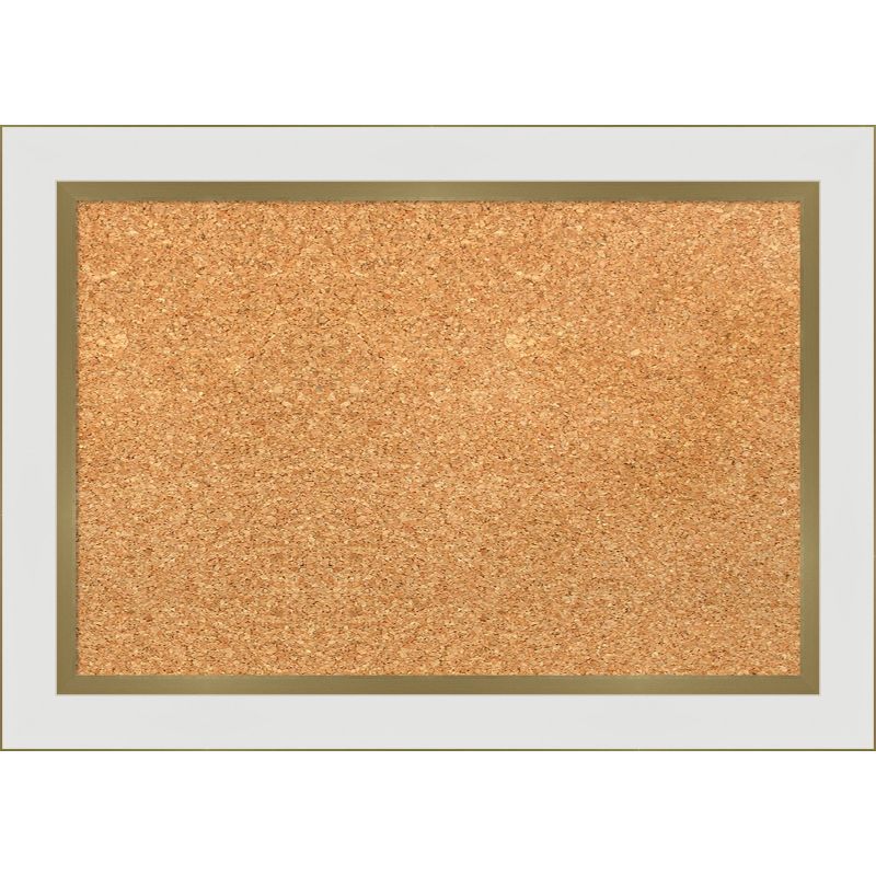 Eva White Gold Narrow Framed Natural Cork Bulletin Board