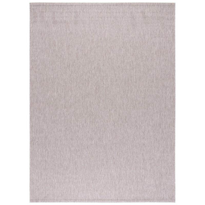 Beige and Gray Geometric Low Pile Indoor/Outdoor Area Rug