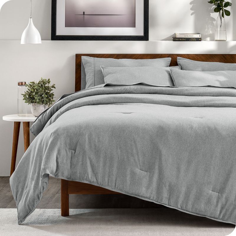 Full Heather Pewter Ultra-Soft Microfiber Bed in a Bag Set