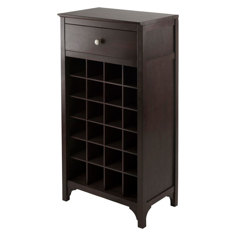 Espresso 24-Bottle Wine Cabinet with Drawer