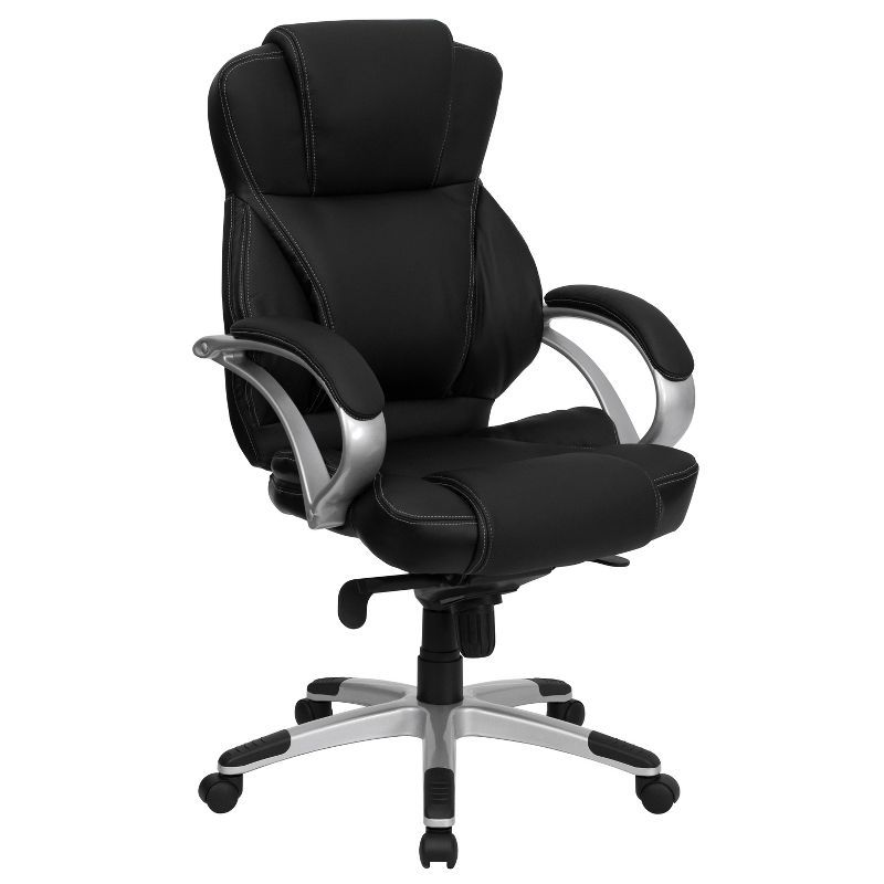 Contemporary High-Back Black LeatherSoft Executive Swivel Office Chair