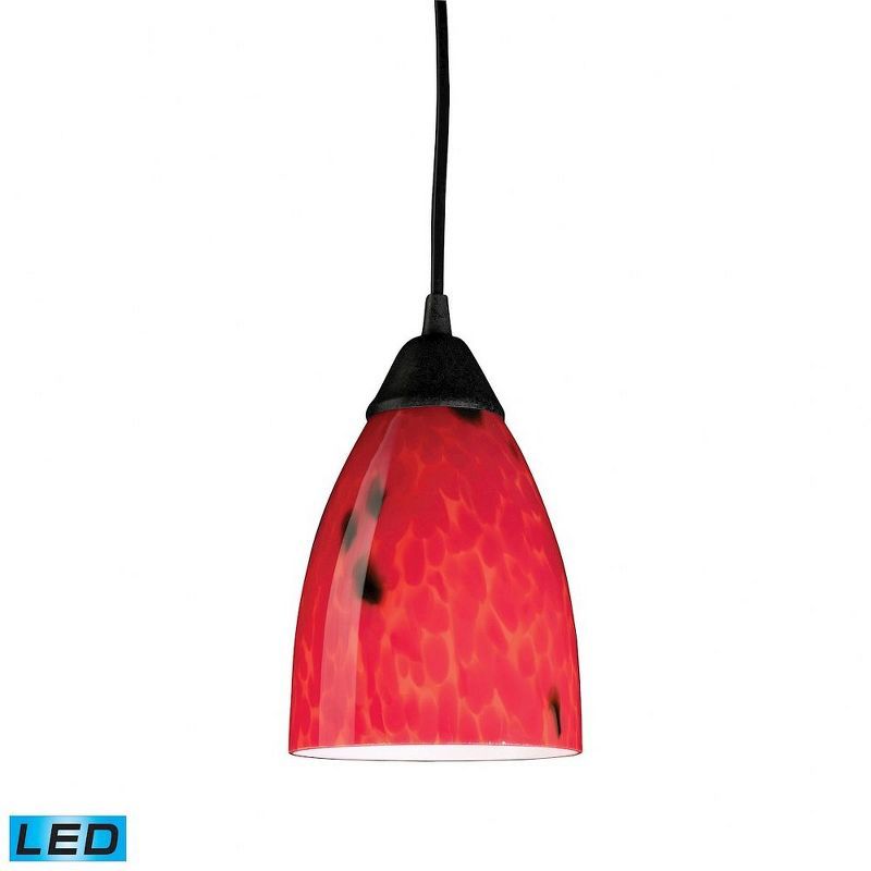 Classico Dark Rust & Fire Red Glass LED Pendant Light