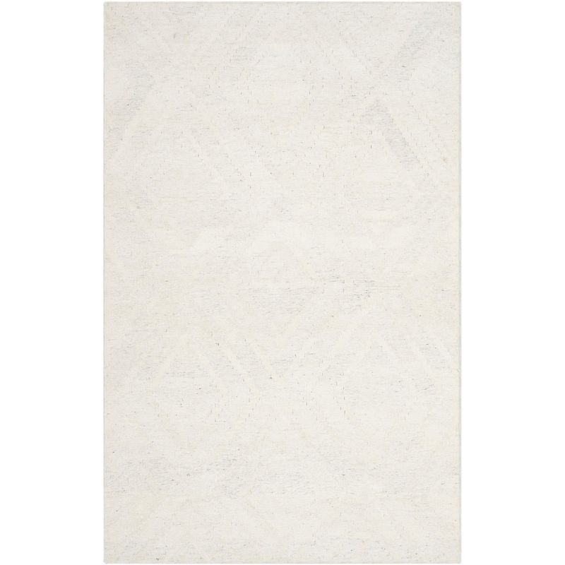 Ivory Kilim Handwoven Wool and Viscose 4' x 6' Area Rug