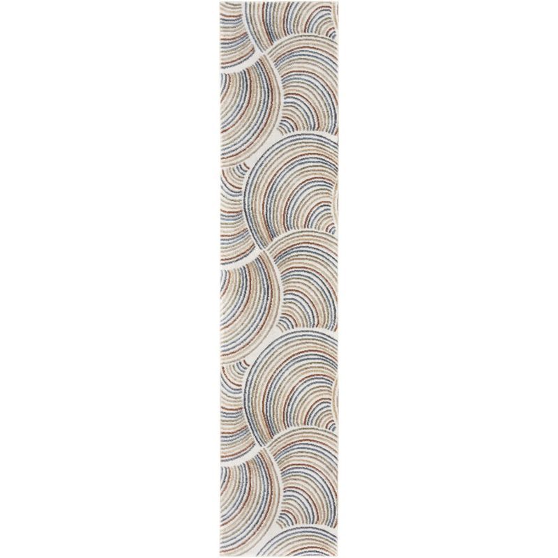 Astra Abstract Multicolor 2'2" x 10' Runner Wool-Synthetic Blend Rug