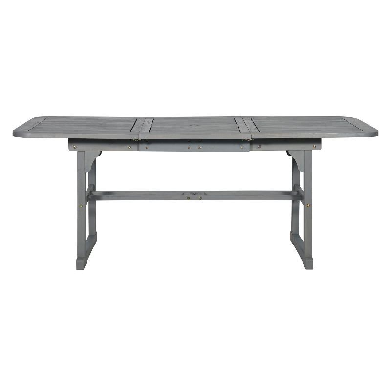 Grey Wash Acacia Wood Extendable Outdoor Dining Table