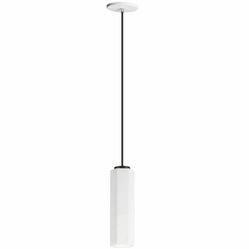 White and Black Gypsum Mini Pendant Light with LED Bulb