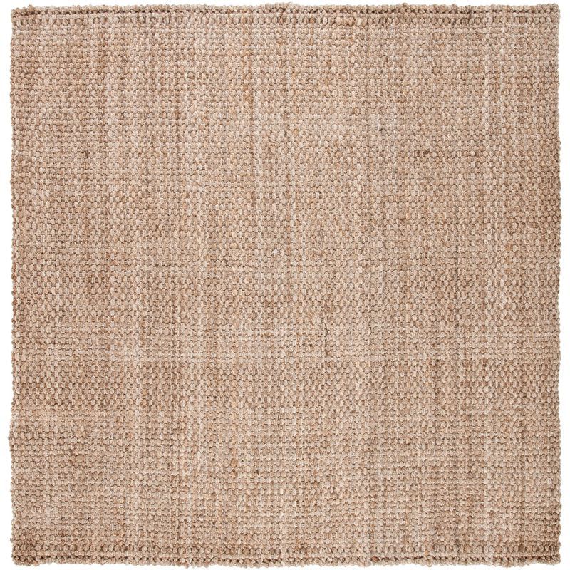 Hand-Spun Jute Square Area Rug in Ivory - 7' Dimension