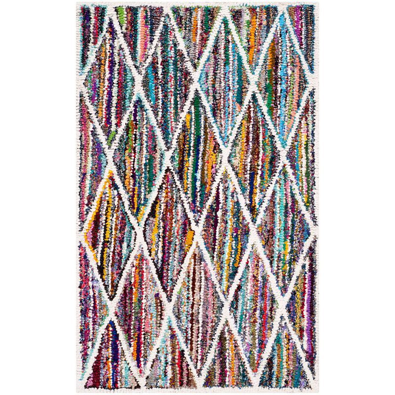 Handmade Multicolor Wool and Cotton Tufted Area Rug 2' x 3'