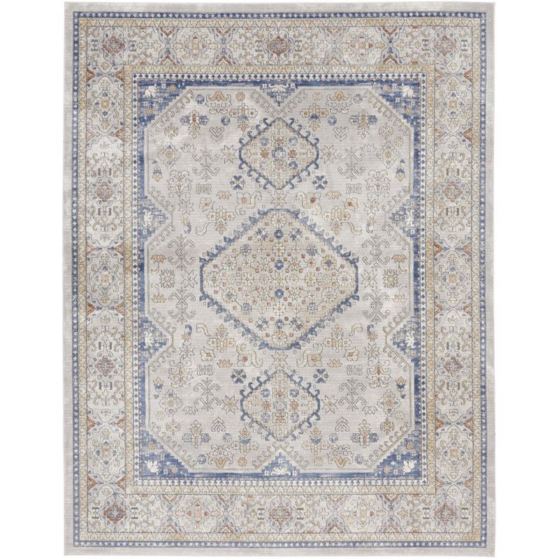 Handmade Grey/Blue Vintage Persian-Inspired 8' x 10' Rug