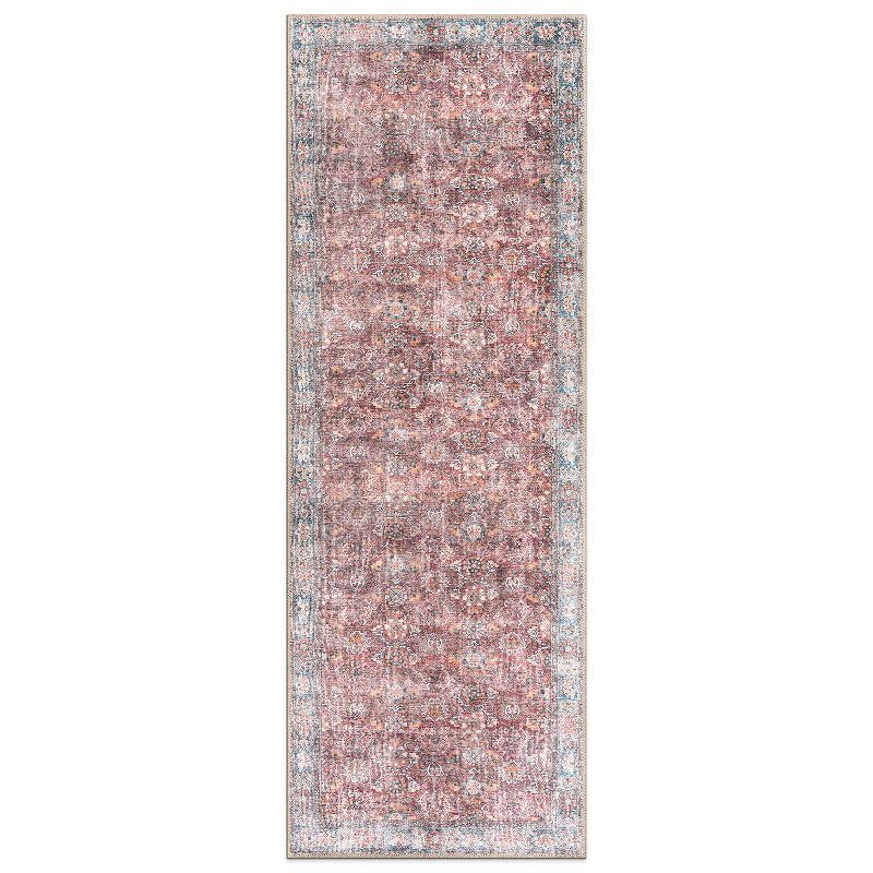 Multi-Color Flat Woven Washable Polyester Area Rug