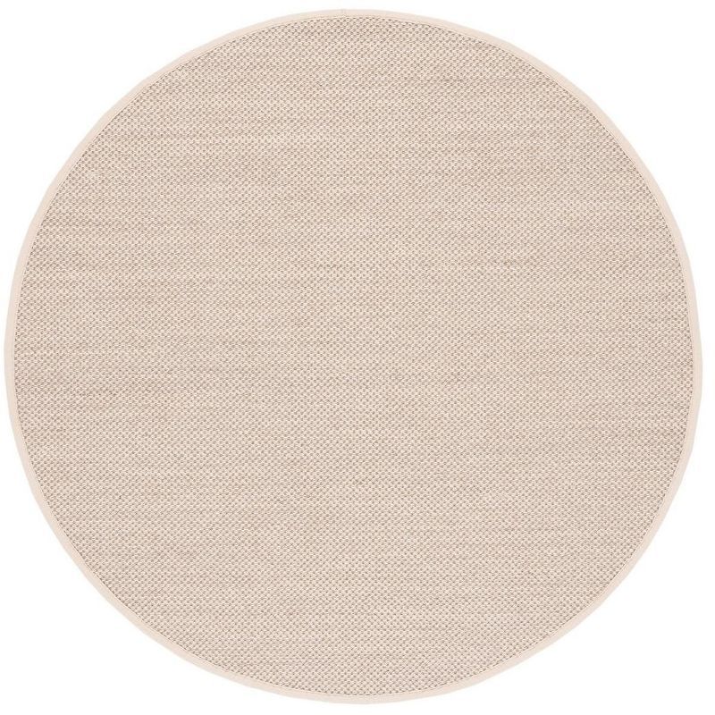 6' Round Marble Beige Hand-Knotted Sisal Area Rug
