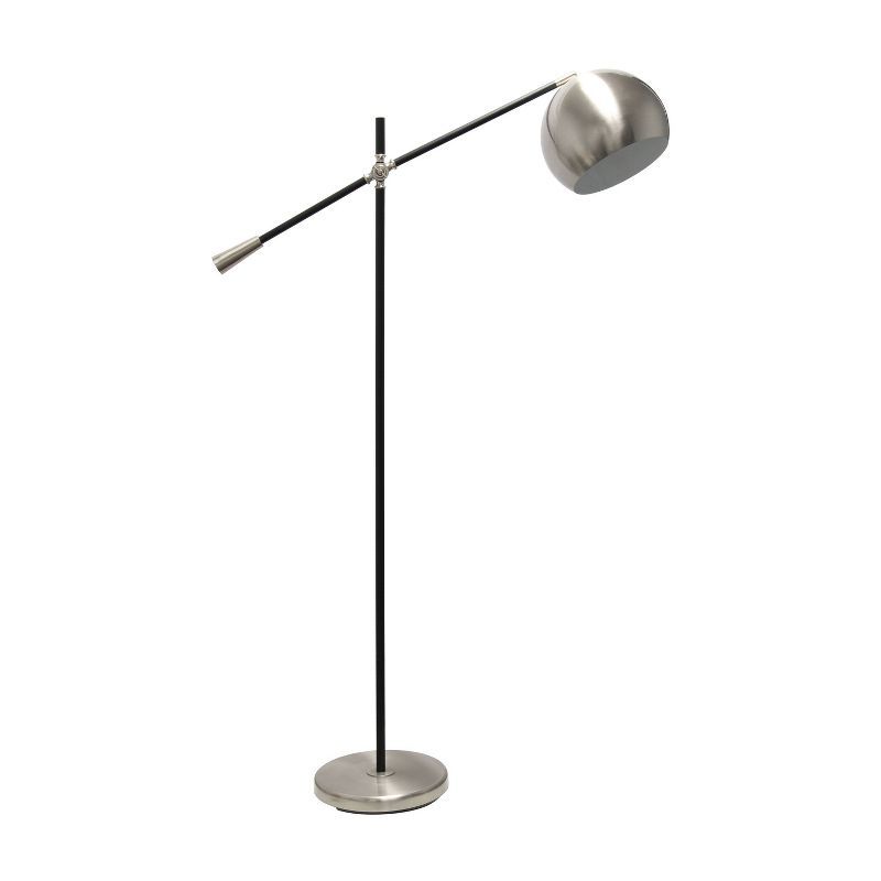 Edison Adjustable Gray 58'' Industrial Floor Lamp with Dome Shade