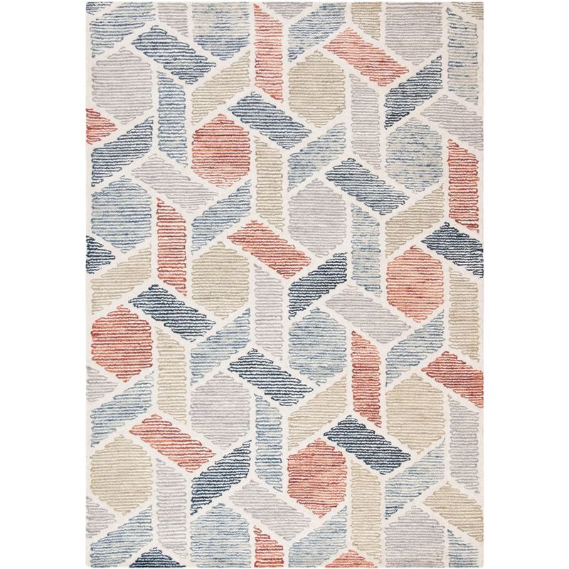 Hand-Tufted Blue Wool & Synthetic 8' x 10' Contemporary Rug