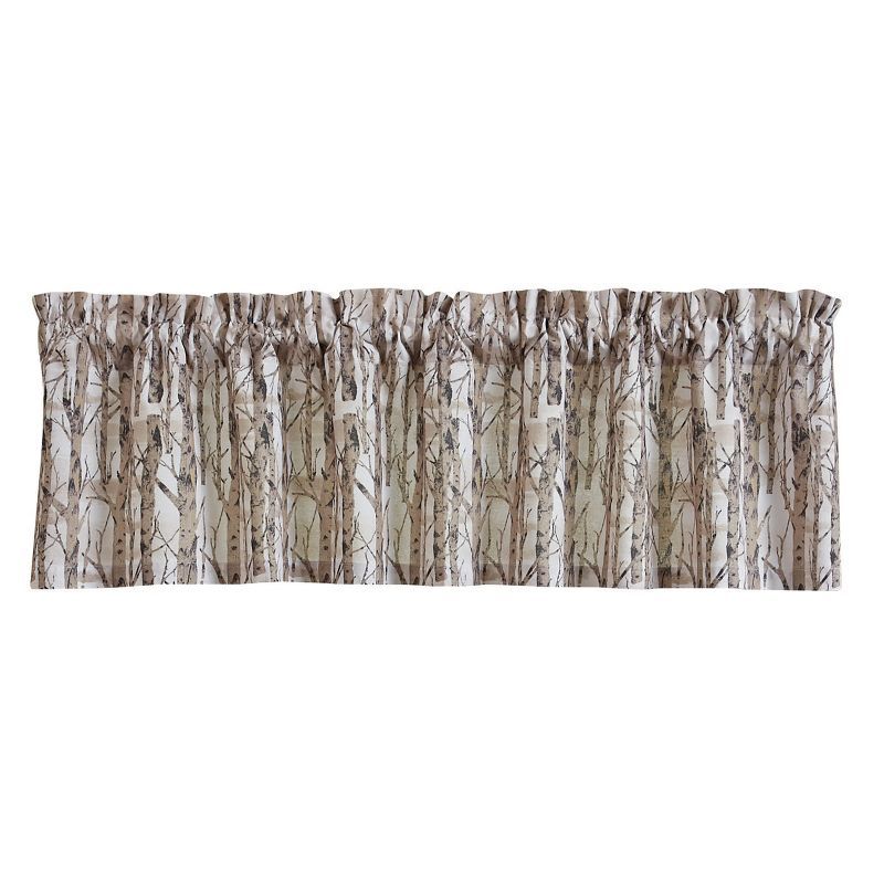 Birch Forest Print Rod Pocket Window Valance - 14" Length