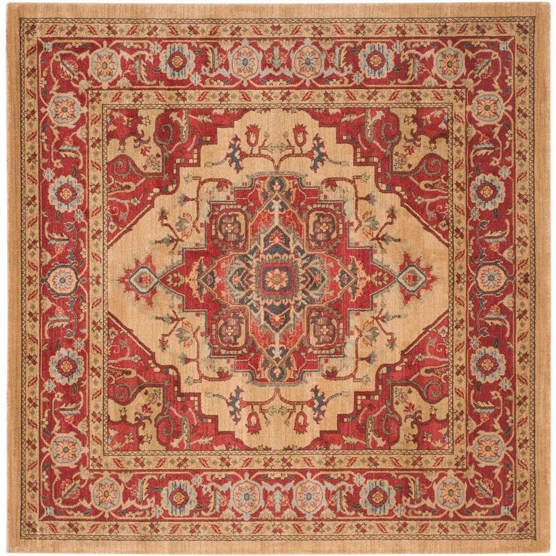 Safavieh Mahal Red and Natural Square Area Rug