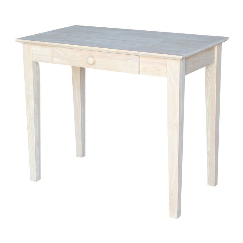 Elegant Solid Parawood Writing Desk with Practical Drawer