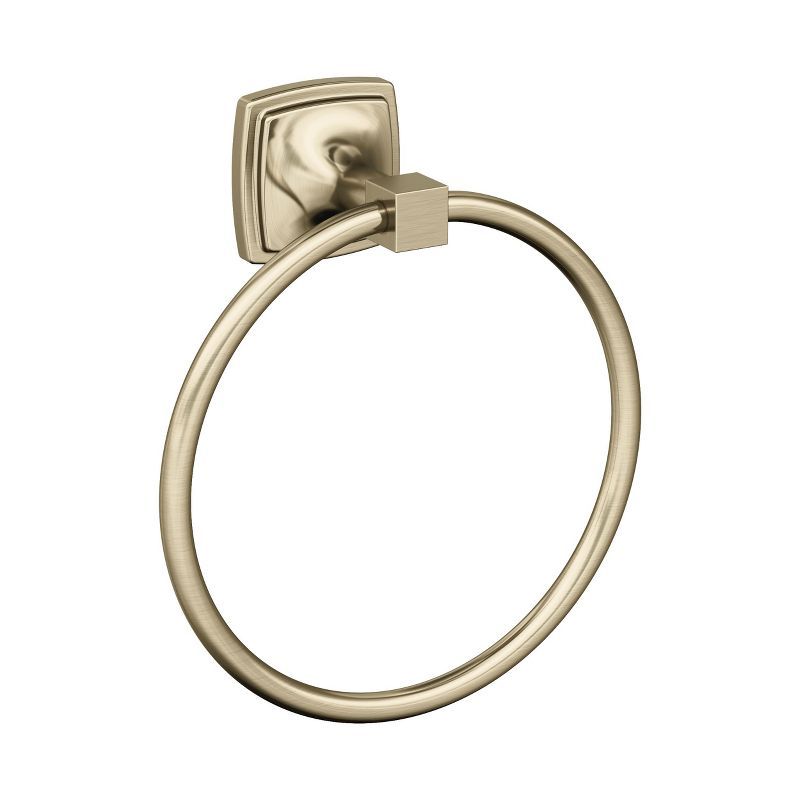 Golden Champagne Wall Mounted Towel Ring with Square Base