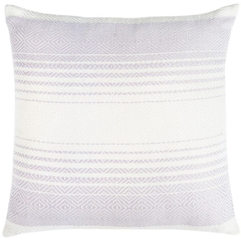 Kayra Purple and Beige Square Decorative Pillow