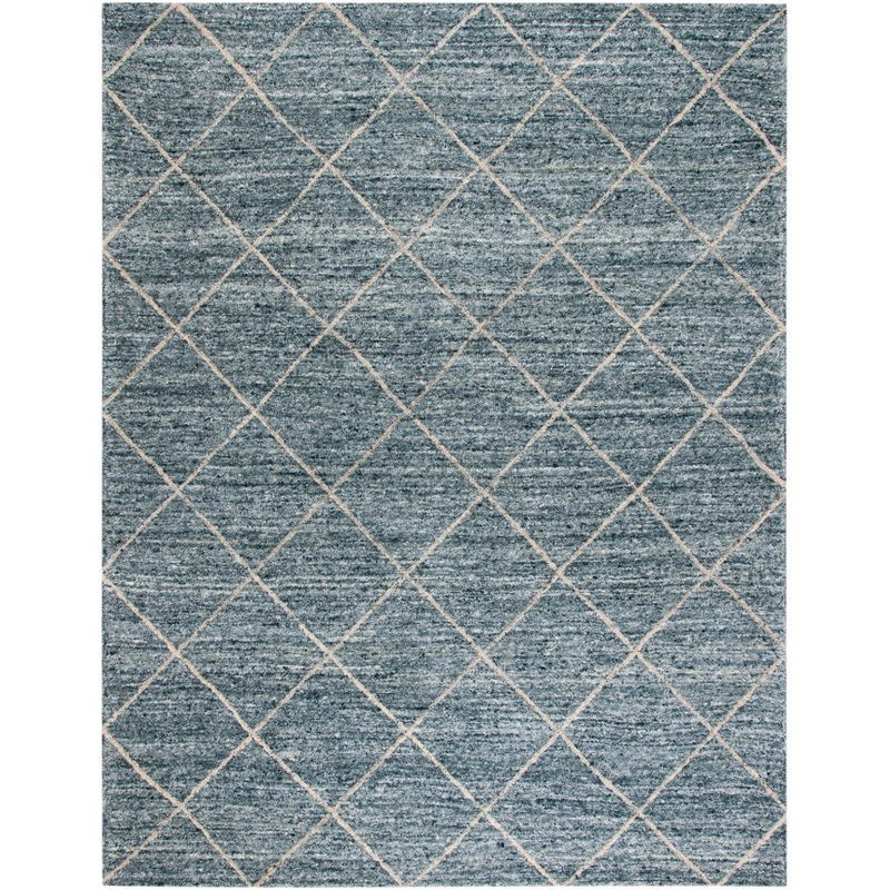 Handmade Himalaya Blue Wool Tufted 5' x 8' Area Rug