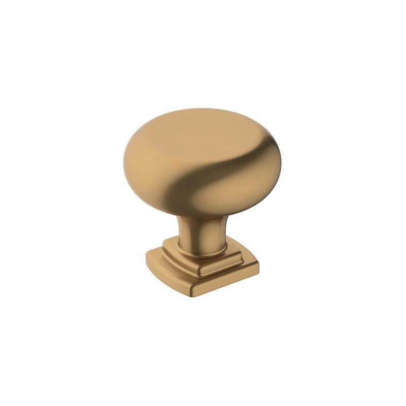 Champagne Bronze Round Cabinet Knob with Pedestal Base, 1-1/4 Inch, 2 Pack