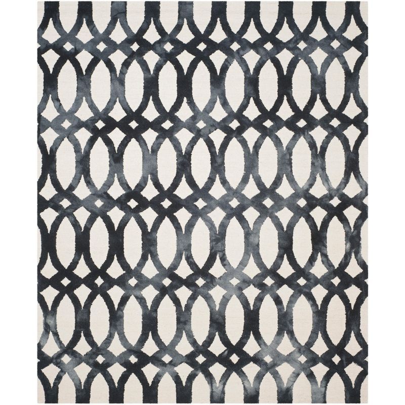 Ivory & Graphite Hand-Tufted Wool Rectangular Rug 8' x 10'