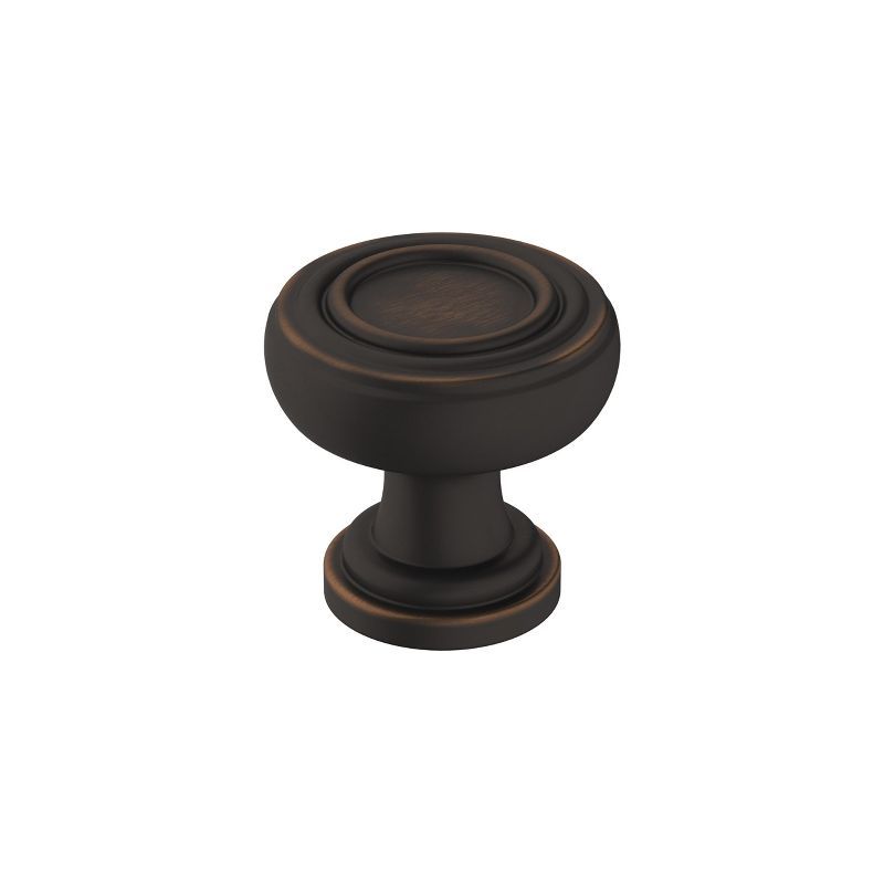 Ville Round Oil Rubbed Bronze Cabinet Knob with Mounting Hardware