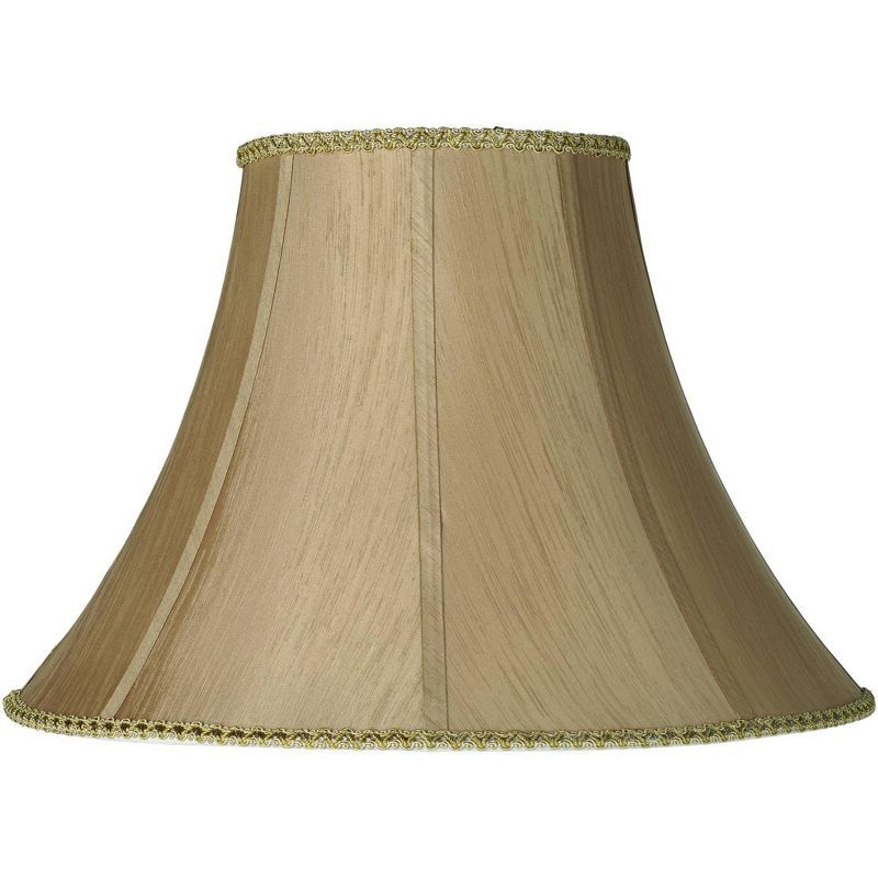 Earthen Gold Large Round Bell Lamp Shade with Harp and Finial