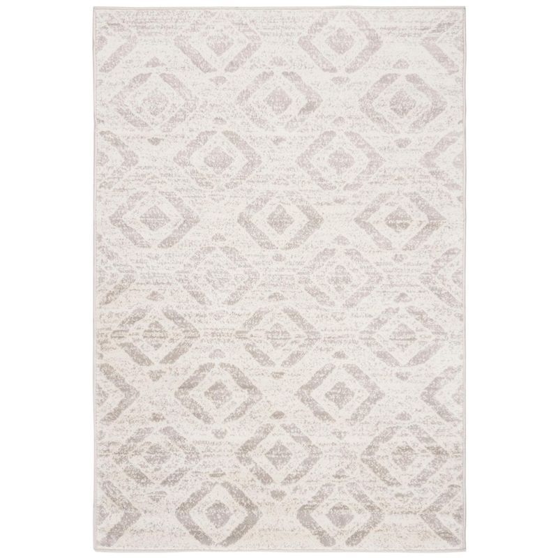 Ivory Medallion Synthetic 4' x 6' Reversible Area Rug