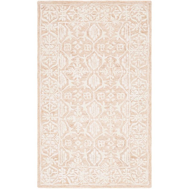 Ivory Floral Hand-Tufted Wool Area Rug 3x5