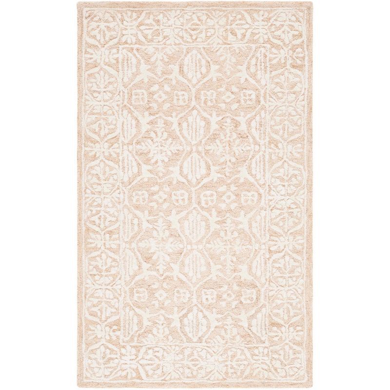 Ivory Floral Hand-Tufted Wool Area Rug 3x5