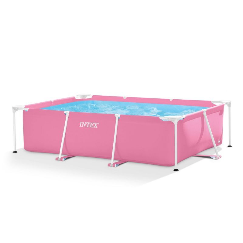 Intex Pink Rectangular Metal Frame Above Ground Pool