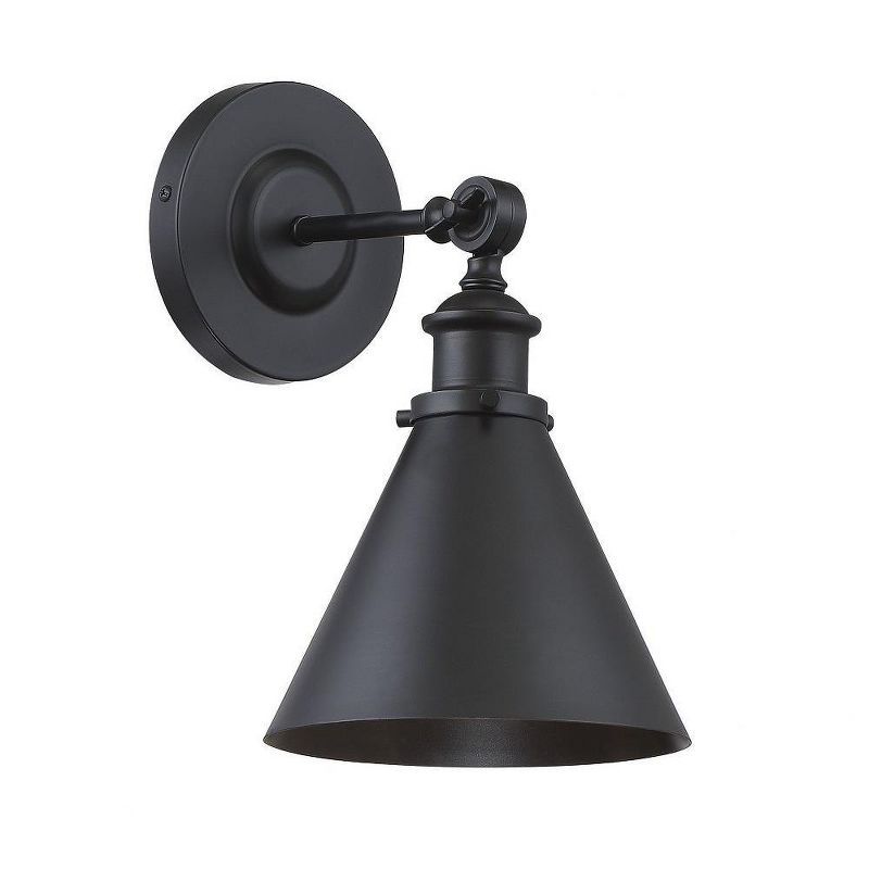 Glenn Matte Black Adjustable Cone Shade Wall Sconce