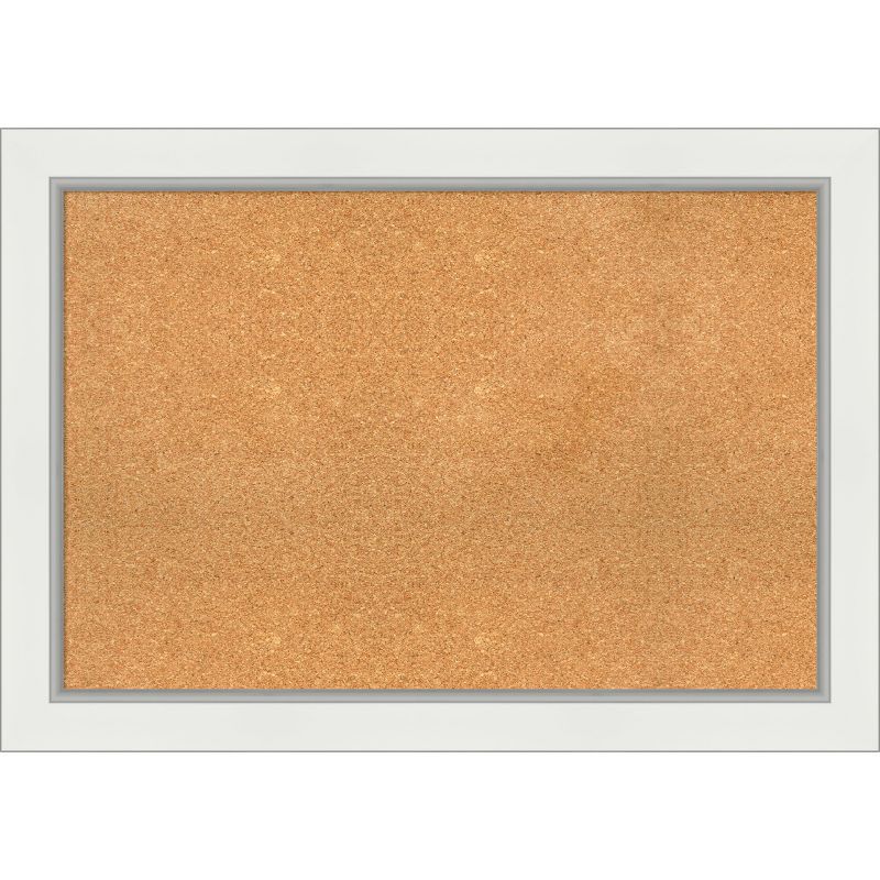 Eva White Gold Framed Natural Cork Bulletin Board