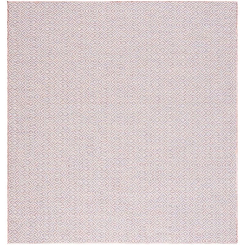 Hampton Light Pink Multi Square Indoor Outdoor Rug