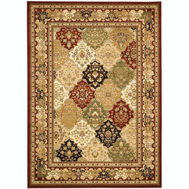 Safavid Style Multi/Red Synthetic Tufted 5' x 7' Area Rug