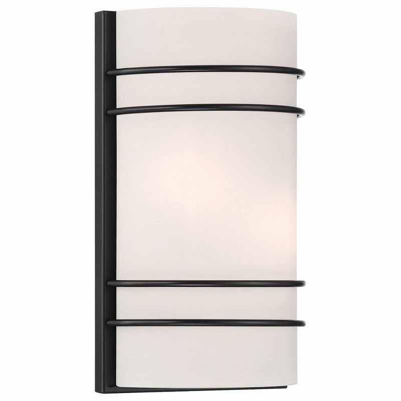 Matte Black Outdoor Dimmable Cylinder LED Wall Sconce