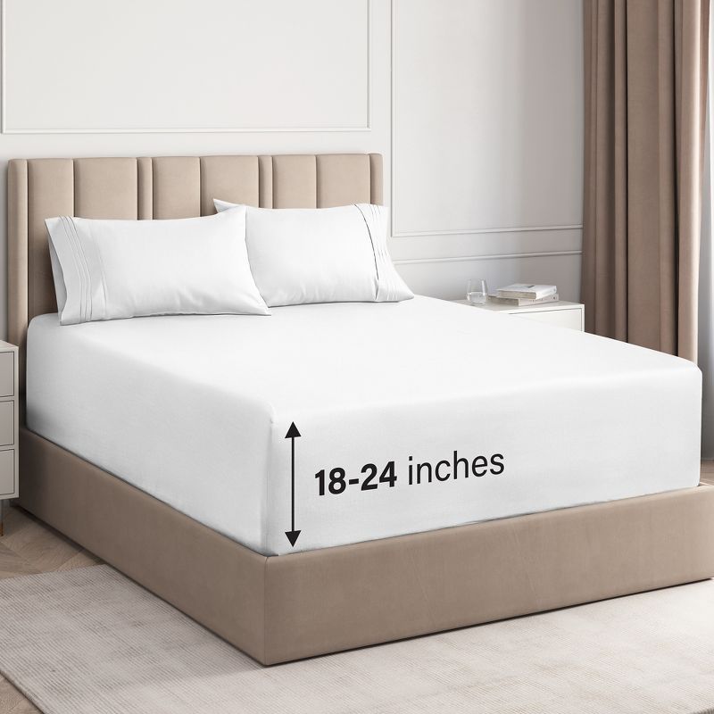 King White Extra Deep Pocket Microfiber Sheet Set