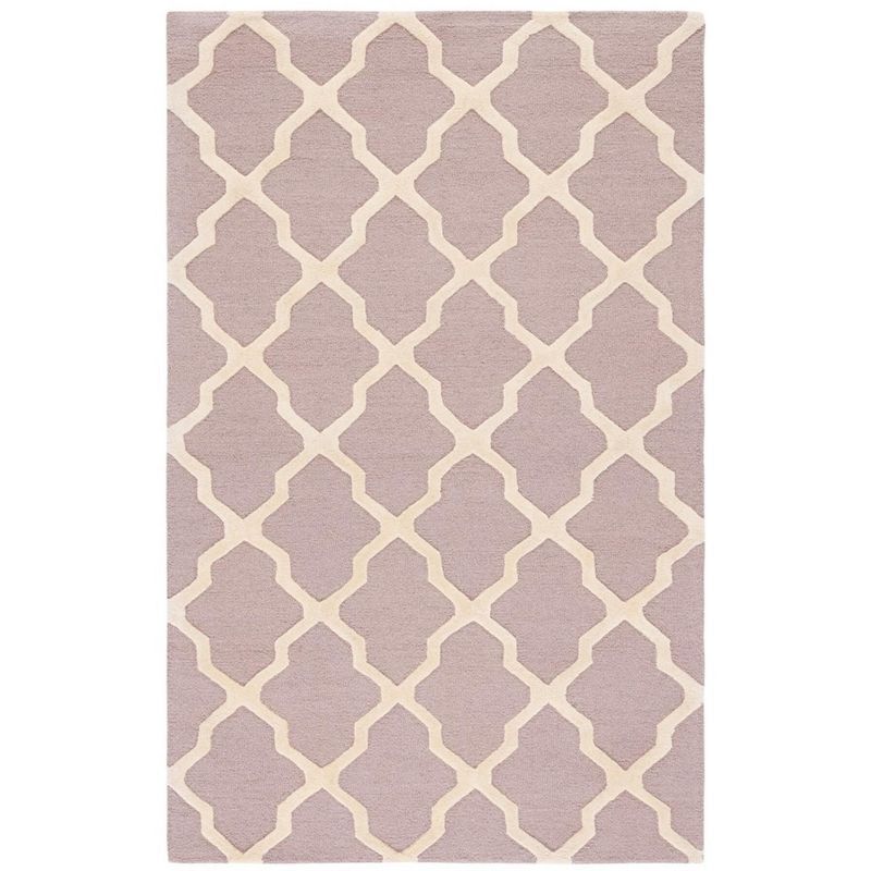 Beige and Ivory Hand-Tufted Wool Area Rug, 5' x 8'