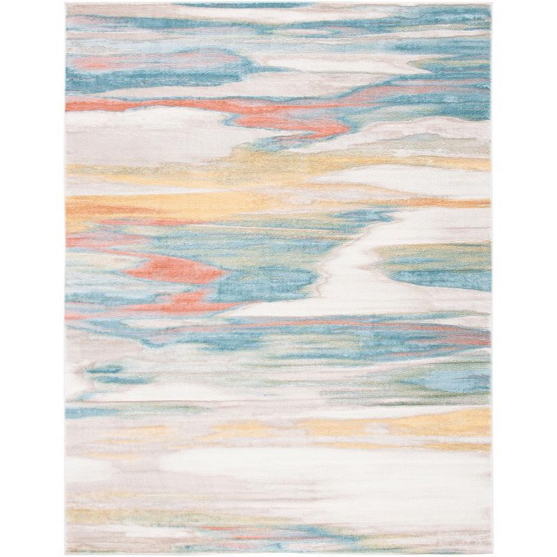 Black Medallion Rectangular 8' x 10' Stain-Resistant Synthetic Rug