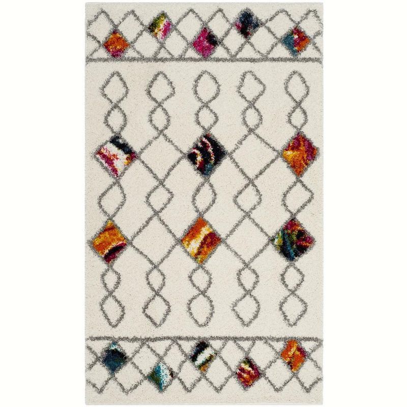 Vibrant Fiesta Multicolor Abstract Shag Area Rug 4' x 6'