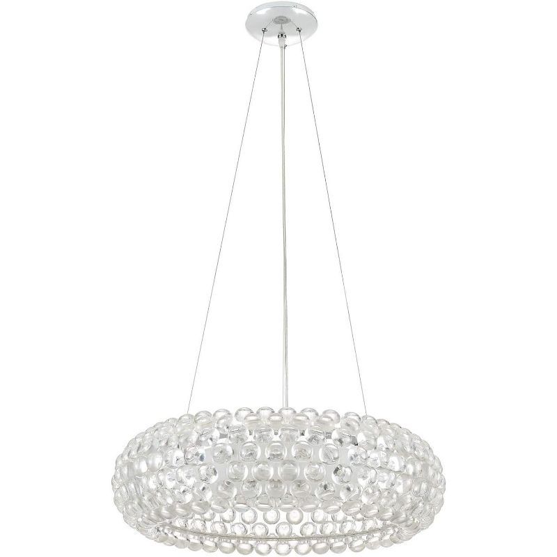 Halo 25" Chrome Pendant Chandelier with Acrylic Bubbles