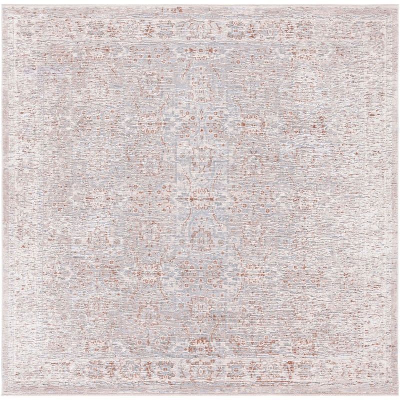 Marmara Blue Square Hand-Knotted Viscose Area Rug - 6'7"