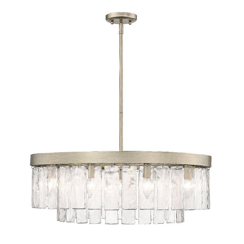 White Gold Hammered Water Glass Drum Chandelier