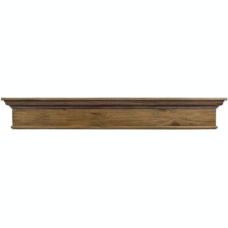 Vintage Ash Knotty Pine Wood Fireplace Mantel Shelf