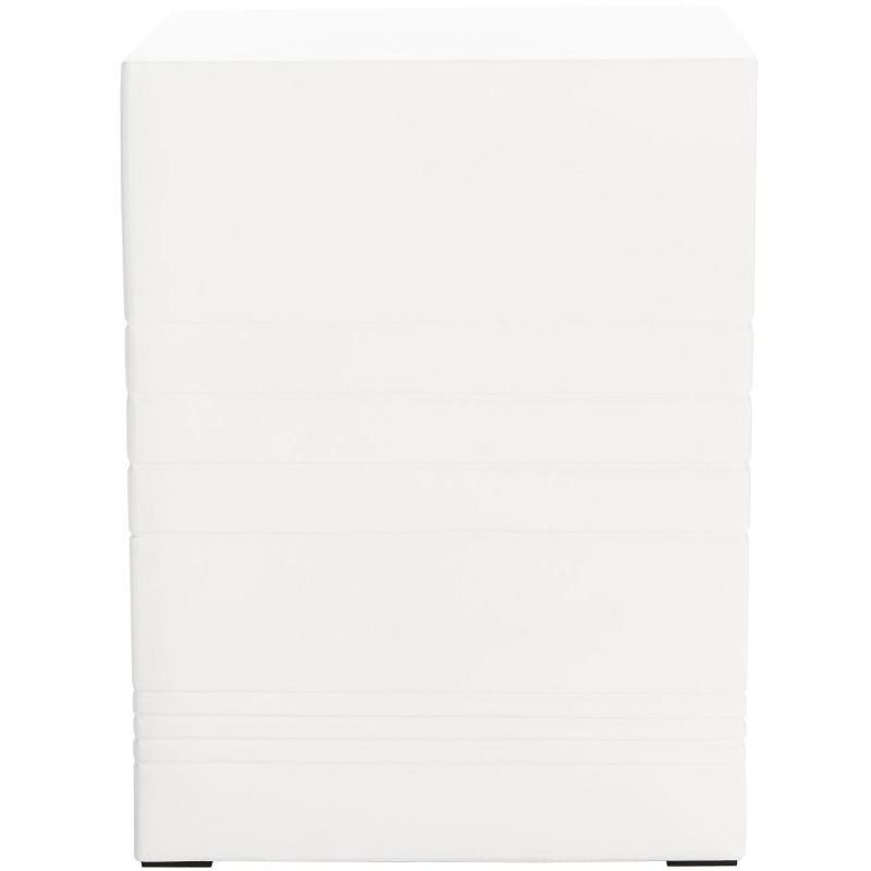 Deidara White Concrete Indoor/Outdoor Accent Stool