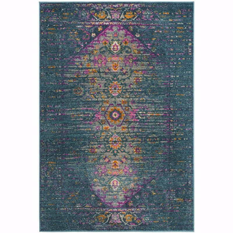 Elysian Blue/Fuchsia 6' x 9' Reversible Synthetic Area Rug